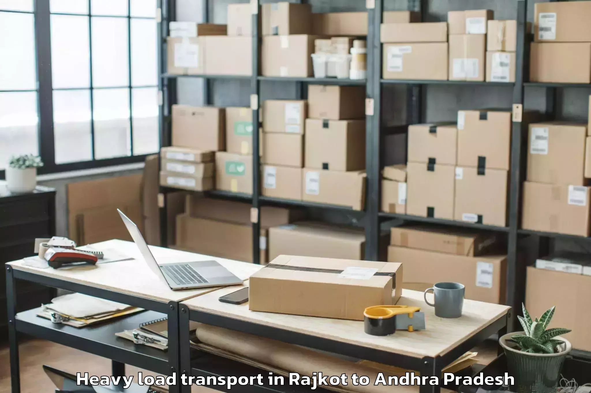 Professional Rajkot to Akividu Heavy Load Transport